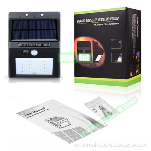 Custom Logo Solar Powered Motion Sensor Outdoor Light for Garden